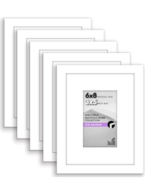 Defne Store 15,2 x 20,3 cm Büyük Beyaz Resim Çerçevesi Seti – 7,6 x 12,7 cm Paspartulu Resim Çerçevesi Veya 15,2 x 20,3 cm Paspartusuz – Resim Çerçevesi Kolaj Duvar Dekorasyonu