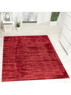Defne Store Dijital Baskı Yıkanabilir Kaymaz Taban Salon Halısı RVG1921, Bordo, 50 x 80