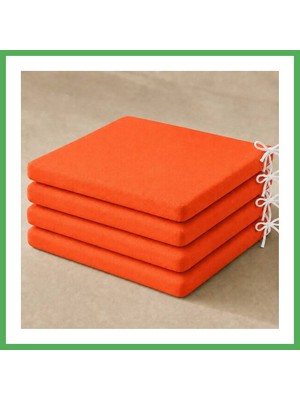Astraltech 4’lü Düz Bağcıklı Sandalye Minderi · 40 × 40 × 4 cm | Turuncu | 40 × 40 × 4 cm · 4 Adet Bezoss