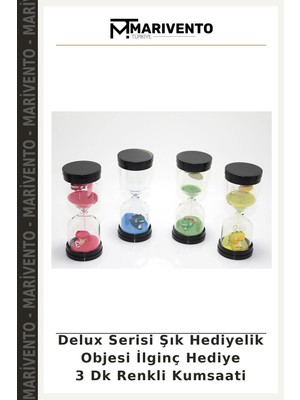 Delux Serisi Şık Hediyelik Objesi Ilginç Hediye 3 Dk Renkli Kumsaati