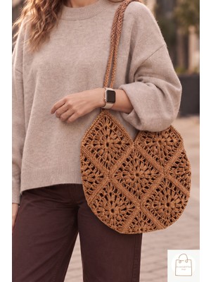 Boho-Love Kalp El Örgüsü Çanta
