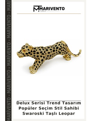 Delux Serisi Trend Tasarım Popüler Seçim Stil Sahibi Swaroski Taşlı Leopar