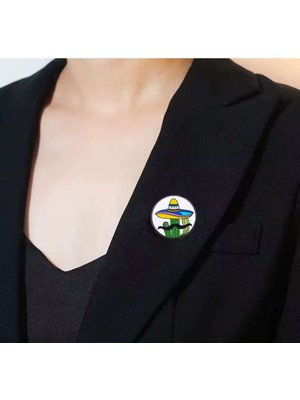 Ozn Aksesuar Kaktüs Kadın Broş, Çocuk Broş, Iğneli Broş, Klipsli Broş, Yaka Broşu, Çeket Yaka Iğnesi, Mineli B38