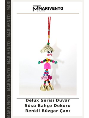 Delux Serisi Duvar Süsü Bahçe Dekoru Renkli Rüzgar Çanı
