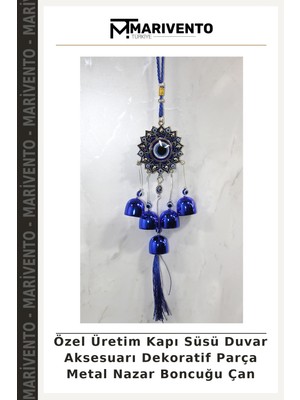 Özel Üretim Kapı Süsü Duvar Aksesuarı Dekoratif Parça Metal Nazar Boncuğu Çan