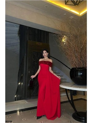Salmore Krep Kumaş Kesim Abiye Straplez Balık Elbise · Renk: Siyah · Beden: M Bty