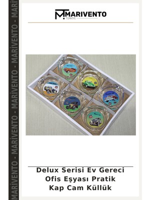 Delux Serisi Ev Gereci Ofis Eşyası Pratik Kap Cam Küllük