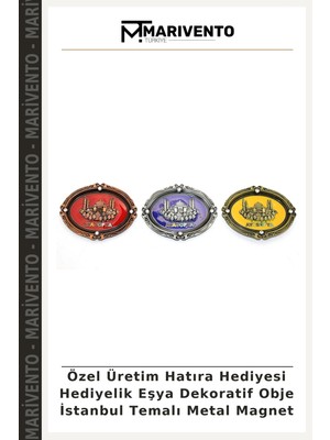Özel Üretim Hatıra Hediyesi Hediyelik Eşya Dekoratif Obje Istanbul Temalı Metal Magnet