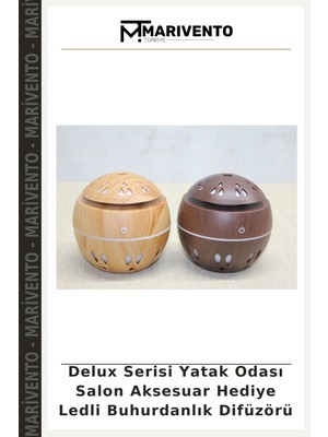 Delux Serisi Yatak Odası Salon Aksesuar Hediye Ledli Buhurdanlık Difüzörü