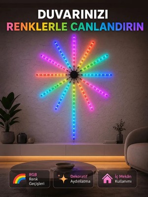 Yakup Tokatlı Moda Tm Rgb LED Duvar Aydınlatması Telefon Kontrollü Dekoratif Ortam Işığı