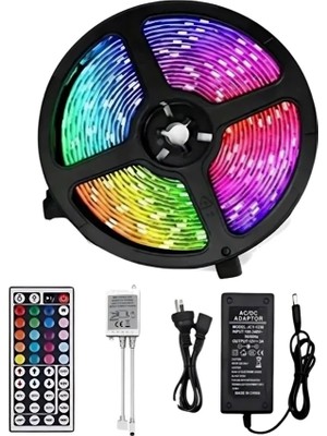 Yakup Tokatlı Moda Tm Kumandalı Rgb Şerit LED 5 Metre Renk Değiştiren Dekoratif LED Işık