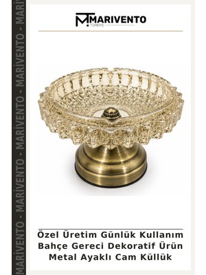 Özel Üretim Günlük Kullanım Bahçe Gereci Dekoratif Ürün Metal Ayaklı Cam Küllük