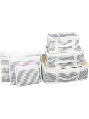 Yakup Tokatlı Moda Ytm Bavul Içi Düzenleyici Valiz Organizer 6 Lı Set - Çizgili