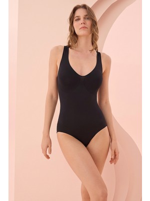 Nbb Siyah Seamless Çıtçıtlı Body Korse