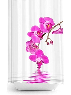 Mey İthalat Duş Perdesi, Tropik Orchid Banyo Tek Kanat 1X180X200