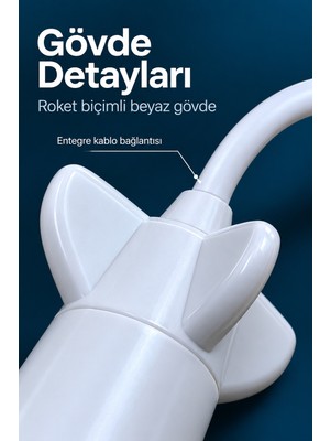 OtoTech Projeksiyon Lambası USB Bağlantılı Çevirmeli Netlik Ayarlı