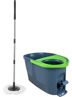 Mey İthalat Pedallı Turbo Temizlik Seti - Microfiber Bezli - Döner Başlıklı Otomatik Kova Seti-Üretici Garantili