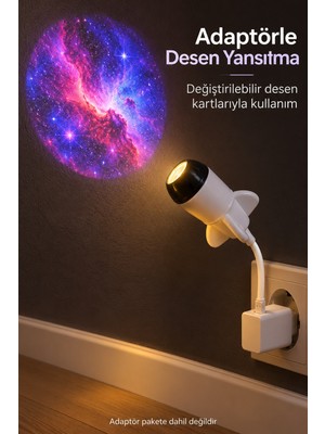 GIGA USB Projeksiyon Lambası Ay ve Gezegen Desenli