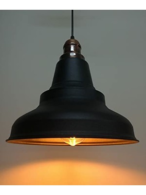 Mey İthalat Rsylight Retro Metal Sarkıt Avize Rustik Tekli Sarkıt Siyah Cafe Mutfak Aydınlatma Siyah RYS000180