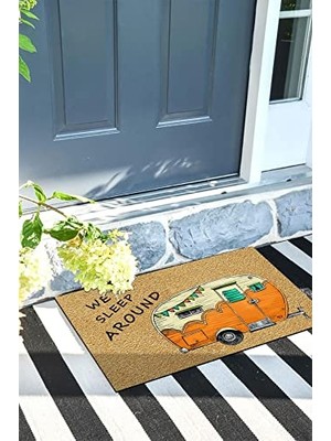 Mey İthalat Karavan Kapı Önü Paspası Dekoratif Kapı Paspası Dış Mekân Paspas Ev Içi Paspası 45X70 cm