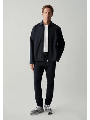 Mavi Fermuarlı Gömlek Dark Navy