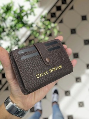 Visso 8600 Hakiki Deri Çıtçıtlı Akordeon Kartlık Kimlik ve Kağıt Para Bölmeli Kişiye Isme Özel Bay Bayan Çanta Yeni Ürün