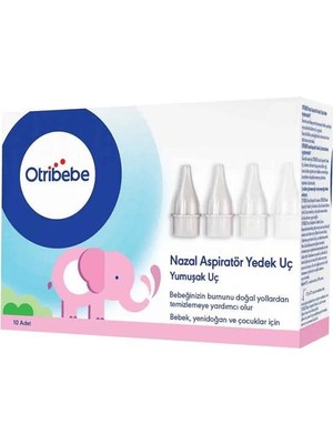 Otribebe Nazal Burun Aspiratörü Yedek Ucu 10'lu Yumuşak Uç ile Kolay ve Hijyenik Kullanım