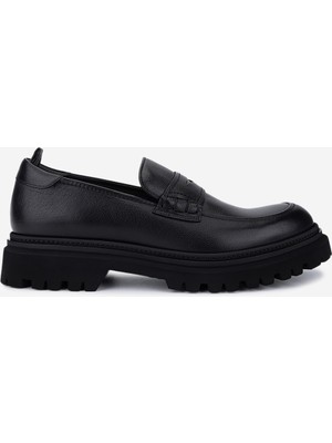 Valmenti Rossi Erkek Hakiki Deri Siyah Loafer Ayakkabı 668 1221 Erk Ayk SK25-26 Nero
