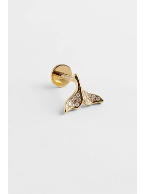 So CHIC Deniz Kızı 18 Ayar Sarı Altın Kaplama Gümüş Tragus-Helix Piercing