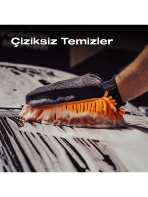 Nzm Store Premium Mikrofiber Oto Yıkama Eldiveni - Çift Taraflı Şönil Dokulu, Çizmez ve Ultra Emici Araç Temizlik Eldiveni