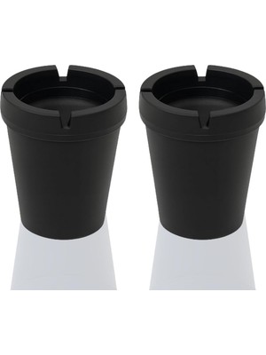 Nzm Store 2'li Siyah Kokusuz Küllük – Araç Içi, 10 Cm, Kapaklı, Koku ve Duman Hapseden Tasarım (Siyah)