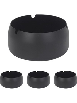 Nzm Store 10 Adet Çelik Siyah 8 cm Kafe Restaurant Lokanta Yuvarlak Kül Tablası Küllük MT173SY-10