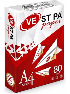Nzm Store Vestpa A4 Fotokopi Kağıdı, 80 Gr/m², 500 Yaprak, Lazer ve Inkjet Yazıcı Uyumlu, Yüksek Beyazlık ve Net Baskı Kalitesi, Çift Taraflı Baskıya Uygun, Ofis ve Ev Kullanımı Için