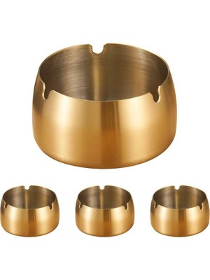 Nzm Store 10 Adet Çelik Gold 8cm Kafe Restaurant Lokanta Yuvarlak Kül Tablası Küllük MT173