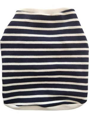 Nzm Store Atelyu Köpek ve Kedi Kıyafeti Lacivert Çizgili Esnek Tshirt (Xx-Large)