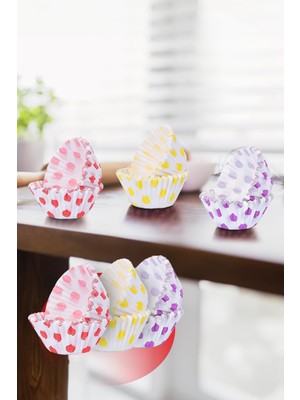 Mithra Life 100'LÜ Renkli Muffin Cupcake Kağıdı Tek Kullanımlık Doğum Günü ve Parti Için MIT1137