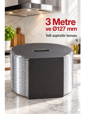 Hayat Store Telli Aspiratör Borusu 3 Metre 127 mm Çap - Lisinya