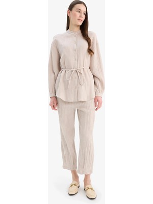 DeFacto Harem Normal Bel Düz Paça Müslin Pantolon E5359AX25SP