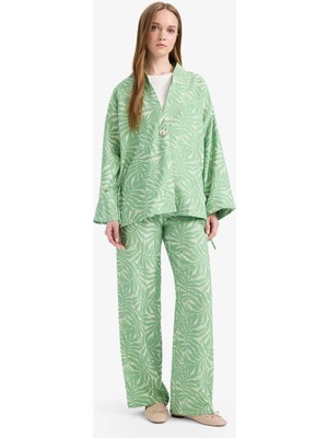DeFacto Wide Leg Geniş Kalıp Normal Bel Geniş Paça Pantolon D9808AX25SM