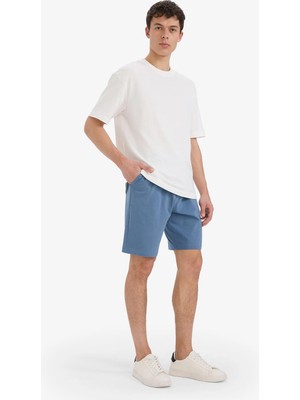 DeFacto Slim Fit Cepli Pamuklu Basic Bermuda Şort W1105AZ25SP