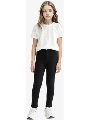 DeFacto Skinny Fit Dar Paça Jean Pantolon Kız Çocuk E5875A825AU