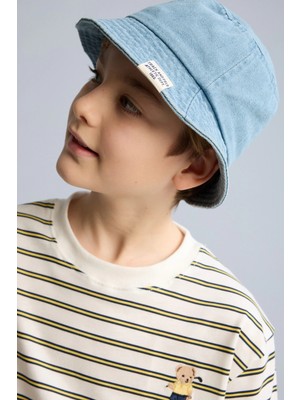 DeFacto %100 Pamuk Jean Bucket Şapka Erkek Çocuk B7890A826SM