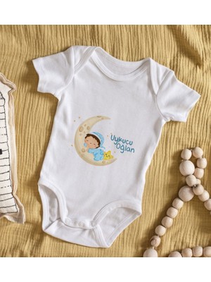 BK Gift Bk Kids Uykucu Oğlan Tasarımlı Bebek Body Zıbın - Model 1 6 - 9 Ay