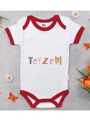 BK Gift Bk Kids Teyzem Tasarımlı Kırmızı Bebek Body Zıbın-1 9-12 Ay