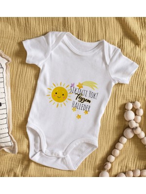 BK Gift Bk Kids Sıkıntı Yok Teyzem Halleder Tasarımlı Bebek Body Zıbın - Model 1 0-3 Ay