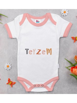 BK Gift Bk Kids Teyzem Tasarımlı Pembe Bebek Body Zıbın-1 0-3 Ay
