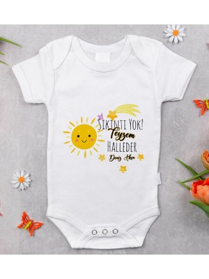 BK Gift Bk Kids Isimli Sıkıntı Yok Teyzem Halleder Tasarımlı Bebek Body Zıbın - Model 1 6 - 9 Ay