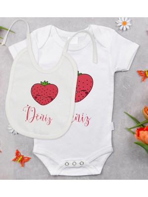 BK Gift Bk Kids Kişiye Özel Isimli Bebek Body Zıbın ve Mama Önlüğü Hediye Seti - Model 35 12-18 Ay