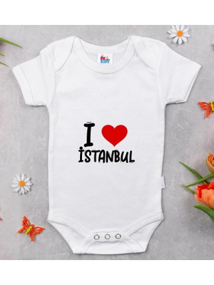 BK Gift Bk Kids I Love Istanbul Tasarımlı Bebek Body Zıbın - Model 1 9-12 Ay