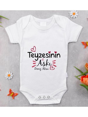 BK Gift Bk Kids Isimli Teyzesinin Aşkı Tasarımlı Bebek Body Zıbın - Model 1 6 - 9 Ay